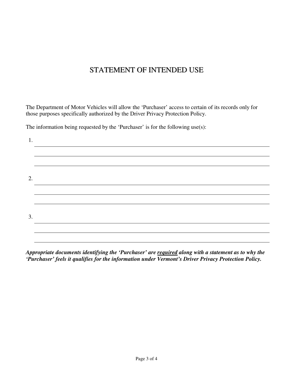 Form TA-VG-118A Dppa User Agreement (Non-standard) - Vermont, Page 3