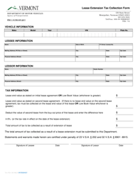 Document preview: Form TA-VD-146 Lease Extension Tax Collection Form - Vermont