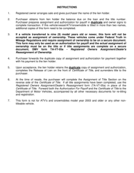 Form TA-VT-23 Authorization for Payoff - Vermont, Page 2