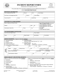 Form TJJD-AID-001 Incident Report Form - Texas