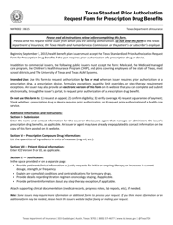 Document preview: Form NOFR002 Texas Standard Prior Authorization Request Form for Prescription Drug Benefits - Texas