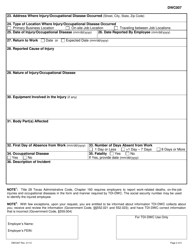 Form DWC007 Employer&#039;s Report of Non-covered Employee&#039;s Occupational Injury or Disease - Texas, Page 2