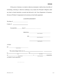 DWC Form 228 Power of Attorney - Texas, Page 2