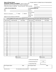 Form DWC-03S Download Fillable PDF or Fill Online Seasonal Wage ...