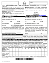 Document preview: Form DWC003ME Employee's Multiple Employment Wage Statement - Texas