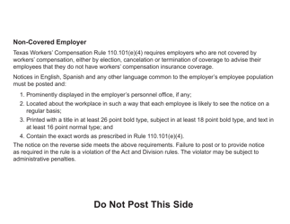 Notice 5 Notice to Employees Concerning Workers&#039; Compensation in Texas - Texas, Page 2