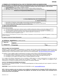 DWC Form 008 Return-To-Work Reimbursement Program for Employers - Texas, Page 2