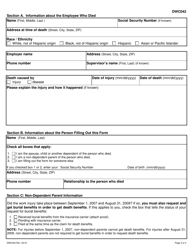 Form DWC042 Claim for Workers&#039; Compensation Death Benefits - Texas, Page 2
