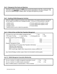 Form PWD885 Wildlife Management Plan for Agricultural Tax Valuation - Texas, Page 2