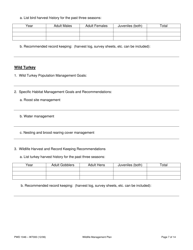 Form PWD1046 Wildlife Management Plan - Texas, Page 7