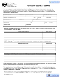 Document preview: Form REV85 0030E Notice of Escheat Estate - Washington