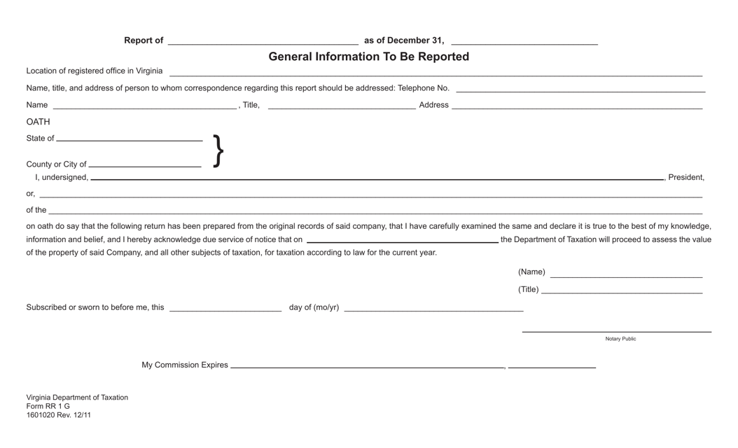 Form RR1 G Oath Page - Virginia