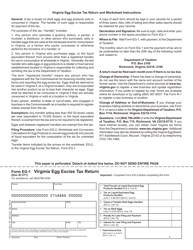 Document preview: Form EG-1 Virginia Egg Excise Tax Return - Virginia