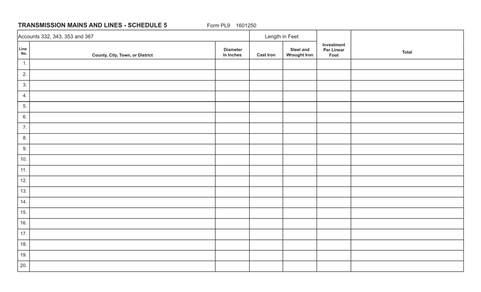 Form PL9 Schedule 5 - Fill Out, Sign Online and Download Fillable PDF ...