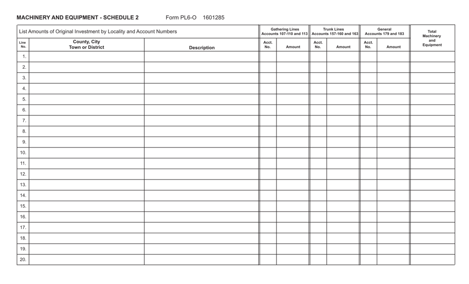 Form PL6-O Schedule 2 - Fill Out, Sign Online and Download Fillable PDF ...