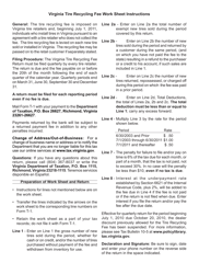 Form T-1A Worksheet for Computing Virginia Tire Recycling Fee Return - Virginia, Page 2