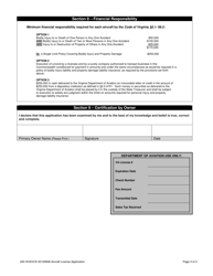 Aircraft License Application - Virginia, Page 3