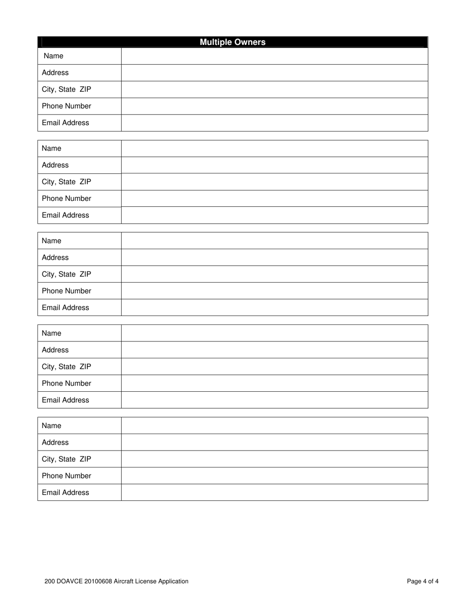 Aircraft License Application - Virginia, Page 4