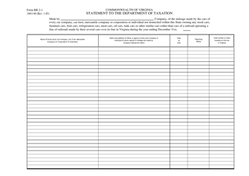 Form RR2-1 Statement to the Department of Taxation - Virginia