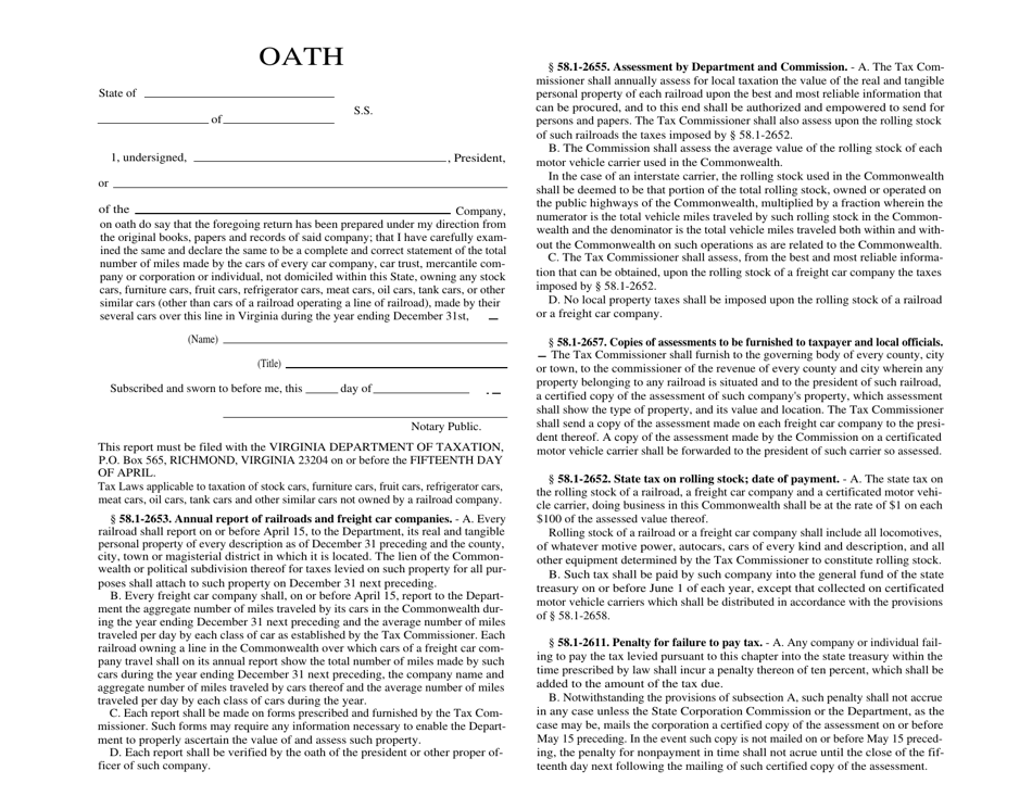 Form RR2-1 Statement to the Department of Taxation - Virginia, Page 2