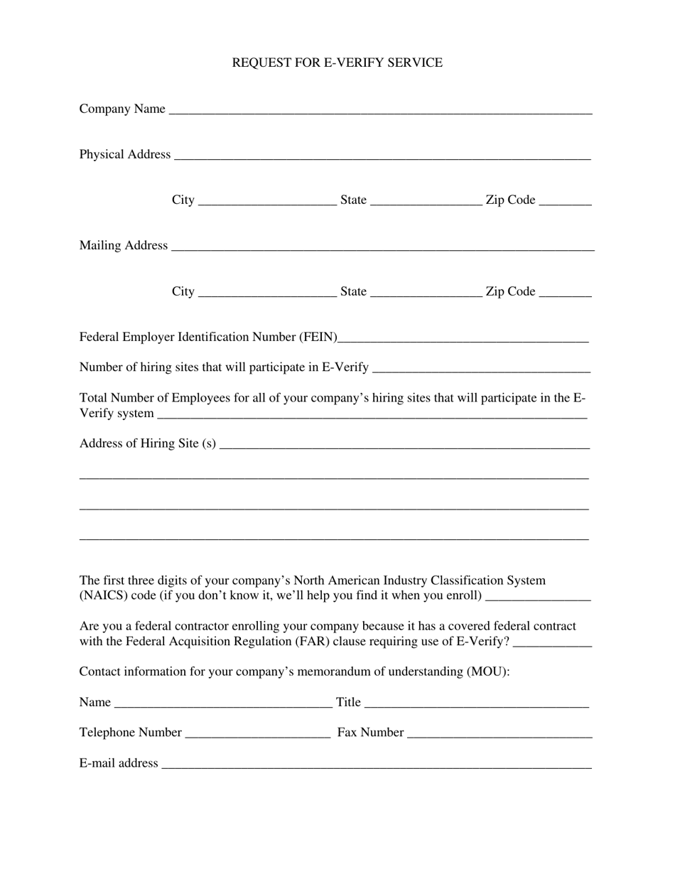Request for E-Verify Service - Tennessee, Page 3