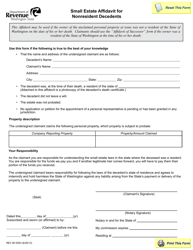 Document preview: Form REV80 0053 Small Estate Affidavit for Nonresident Decedents - Washington