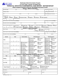 DOH Form 348-030 Perinatal Hepatitis B Confidential Case Report - Mother/Infant - Washington