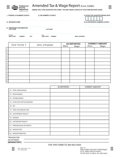 Form 5208D  Printable Pdf