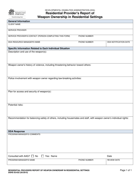 DSHS Form 02-632  Printable Pdf