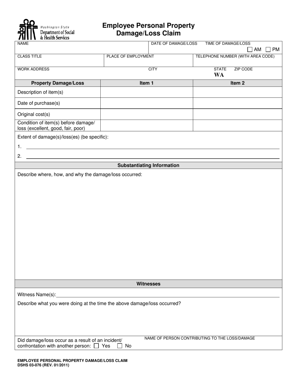 DSHS Form 03-076 - Fill Out, Sign Online and Download Printable PDF ...