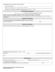 DSHS Form 03-076 Employee Personal Property Damage/Loss Claim - Washington, Page 2