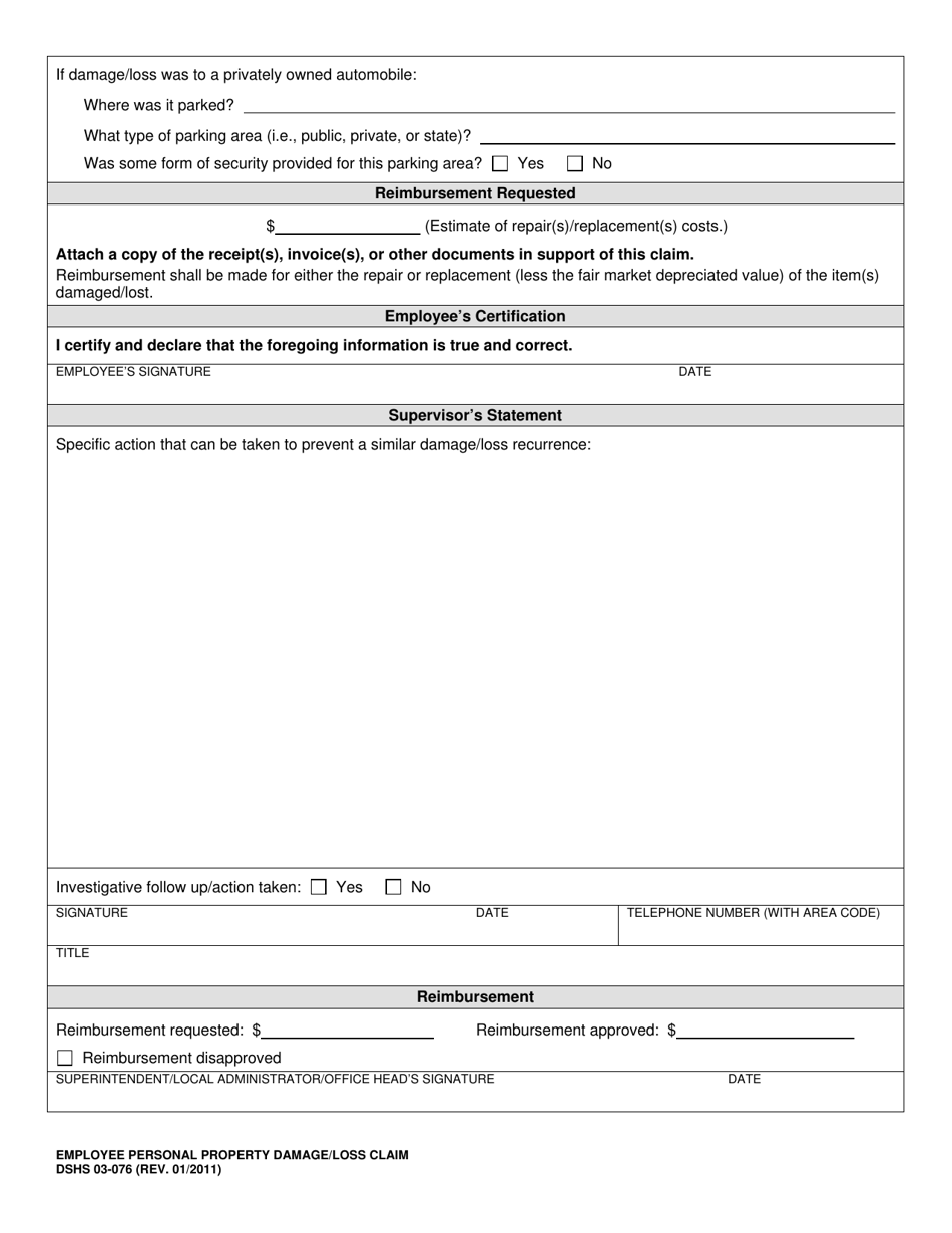 DSHS Form 03-076 - Fill Out, Sign Online and Download Printable PDF ...