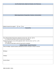 DSHS Form 10-244 Shared Parenting Plan - Washington, Page 2