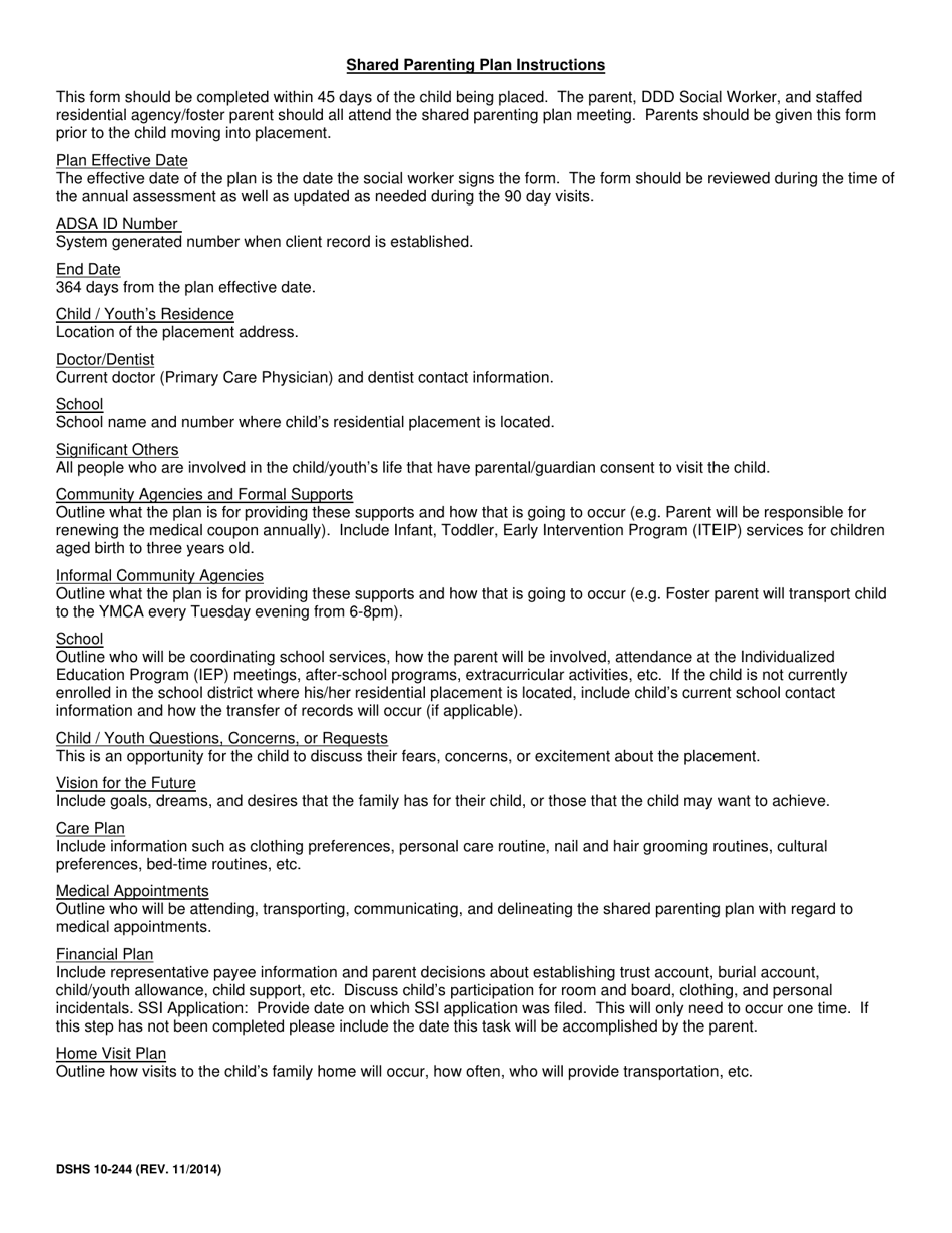 DSHS Form 10-244 - Fill Out, Sign Online and Download Printable PDF ...