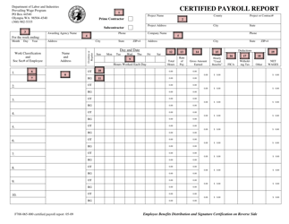 Document preview: Instructions for Form F700-065-000 Certified Payroll Report - Washington