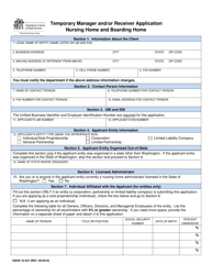 DSHS Form 10-437 Temporary Manager and/or Receiver Application Nursing Home and Assisted Living Facility - Washington, Page 3