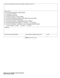 DSHS Form 10-258 Individual With Possible Community Protection Issues (Developmental Disabilities Administration) - Washington, Page 2