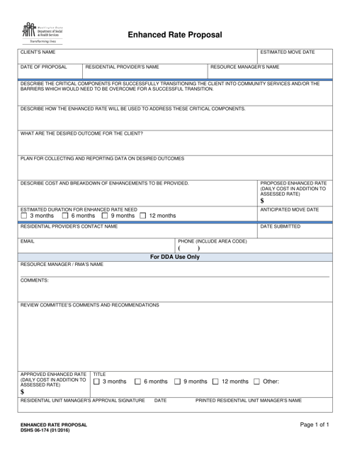 DSHS Form 06-174 Enhanced Rate Proposal - Washington