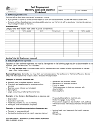 Document preview: DSHS Form 07-098 Self Employment Monthly Sales and Expense Worksheet - Washington