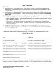 DSHS Form 09-280B Petition for Modification - Administrative Order - Washington, Page 3