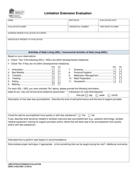 Document preview: DSHS Form 10-503 Limitation Extension Evaluation - Washington