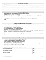 DSHS Form 11-069 Dvr Internship Agreement (Division of Vocational Rehabilitation) - Washington, Page 2