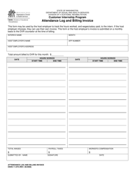 Document preview: DSHS Form 11-070 Attendance Log and Billing Invoice - Washington