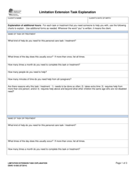 Document preview: DSHS Form 10-505 Limitation Extension Task Explanation - Washington