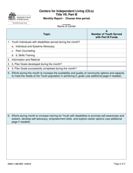 DSHS Form 11-080 Centers for Independent Living (Cils) Title VII, Part B Monthly Report - Washington, Page 2