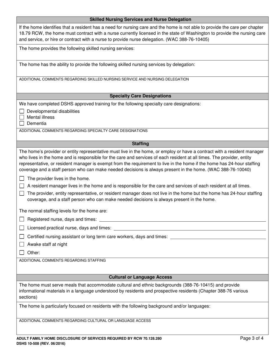 DSHS Form 10-508 - Fill Out, Sign Online and Download Printable PDF ...