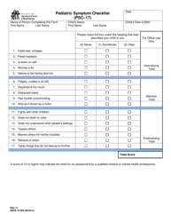 Document preview: DSHS Form 10-509 Form Psc-17 - Pediatric Symptom Checklist - Washington