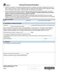 DSHS Form 13-021 Physical Evaluation - Washington