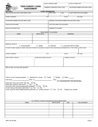 DSHS Form 14-427 Teen Parent Living Assessment - Washington