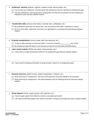 DSHS Form 11-118 Individualized Plan for Employment (Ipe) Worksheet (Division of Vocational Rehabilitation) - Washington, Page 2